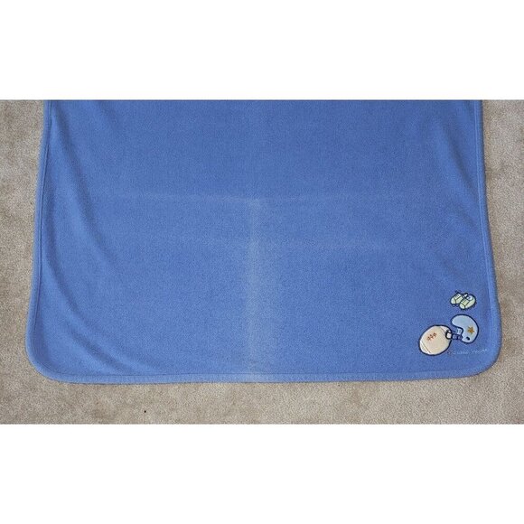 Carter's Just One Year Blue Fleece Baby Blanket Little Athlete Football READ - Picture 6 of 9